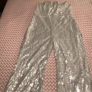 Silver sequin jumpsuit